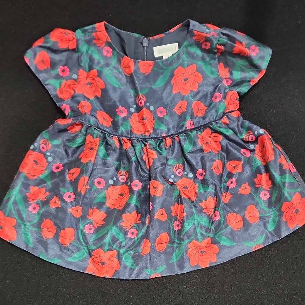 Floral Kids Dress - Blue and Red
